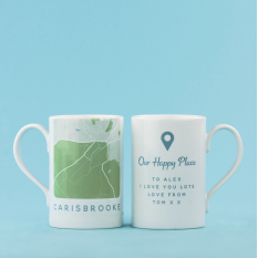 Hampers and Gifts to the UK - Send the Personalised Our Happy Place Porcelain Mug